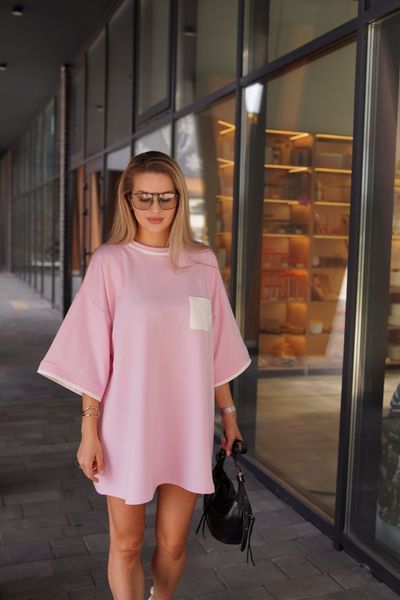 Oversize футболка рожева 1012 фото